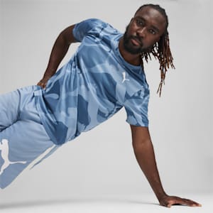 メンズ トレーニング トレイン フェイバリット AOP 半袖 Tシャツ, Zen Blue-Q2 print, extralarge-JPN