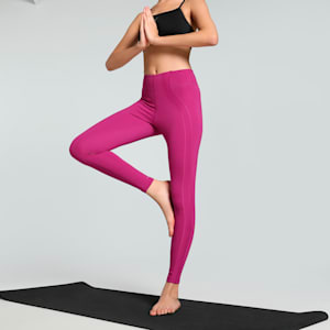 CLOUDSPUN Women's Rib High Waist Training Tights, Magenta Gleam, extralarge-IND
