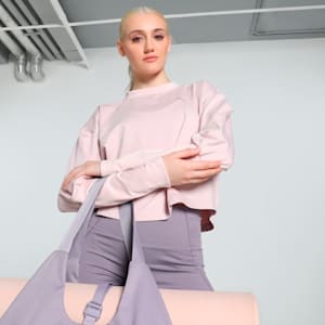 STUDIO CLOUDSPUN Women's Relaxed Fit Crew-Neck Training Sweatshirt, Mauve Mist, extralarge-IND