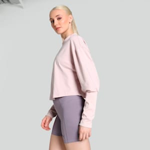 STUDIO CLOUDSPUN Women's Relaxed Fit Crew-Neck Training Sweatshirt, Mauve Mist, extralarge-IND
