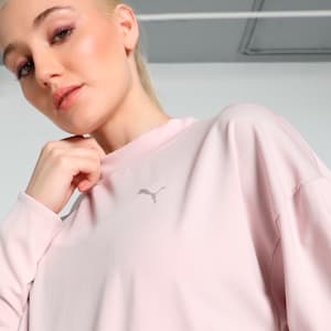 STUDIO CLOUDSPUN Women's Relaxed Fit Crew-Neck Training Sweatshirt, Mauve Mist, extralarge-IND
