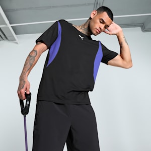 CLOUDSPUN Soft Men's Training Tee, PUMA Black-Lapis Lazuli, extralarge-IND