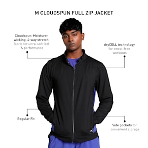 CLOUDSPUN Full-Zip Men's Training Jacket, PUMA Black-Lapis Lazuli, extralarge-IND
