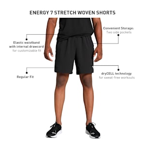 ENERGY 7-Stretch Men's Training Woven Shorts, PUMA Black, extralarge-IND