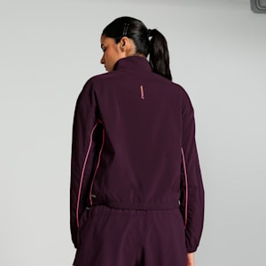 Run For Her Women's Woven Half-Zip Running Jacket, Midnight Plum-Sunset Glow, extralarge-IND