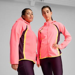 Campera impermeable PUMA RUN para mujer, Sunset Glow, extralarge