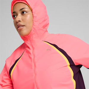 Campera impermeable PUMA RUN para mujer, Sunset Glow, extralarge