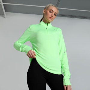 RUN Grid Fleece Women's Half-Zip Running Top, Fizzy Apple, extralarge-IND