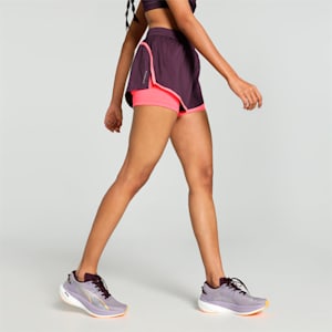 RUN FAV Velocity Women's 2-in-1 Running Shorts, Midnight Plum-Sunset Glow, extralarge-IND