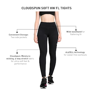 CLOUDSPUN Women's Soft High-Waist Training Tights, PUMA Black, extralarge-IND