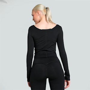 CLOUDSPUN Women's Slim Fit Long Sleeve Training Top, PUMA Black, extralarge-IND