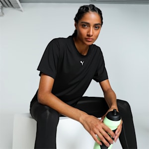 CLOUDSPUN Women's Relaxed Fit Training Tee, PUMA Black, extralarge-IND