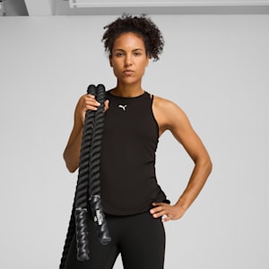CLOUDSPUN Racerback Women's Tank, PUMA Black-PUMA White, extralarge