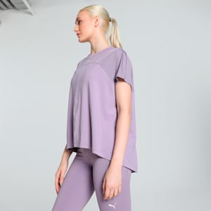 CLOUDSPUN Mix Women's Relaxed Fit Training Tee, Pale Plum, extralarge-IND