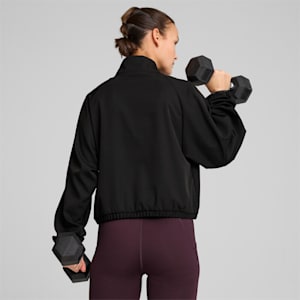 HYPERNATURAL Women's Woven Half-Zip Jacket, PUMA Black, extralarge