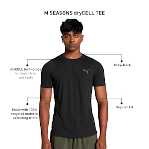 SEASONS Men's Running Tee, PUMA Black, extralarge-IND