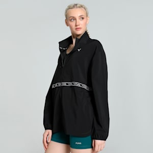 Woven Elastic Women's Relaxed Fit Training Jacket, PUMA Black, extralarge-IND