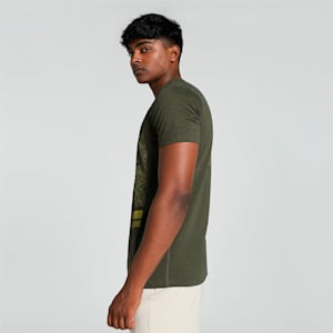 SEASONS Men's Trail Running Tee, Dark Olive, extralarge-IND