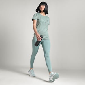 Train All Day Heather Logo Women's Training Tee, Green Moon Heather, extralarge-IND
