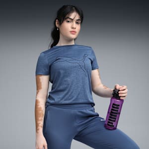 Train All Day Heather Logo Women's Training Tee, Dark Indigo Heather, extralarge-IND