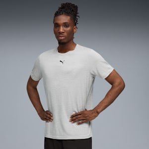 ESSENTIALS HEATHER CAT Tee, Light Gray Heather, extralarge