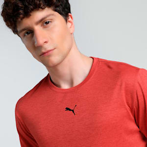 Train All Day Heather Cat Men's Training Tee, Red Fire Heather, extralarge-IND
