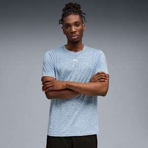 ESSENTIALS HEATHER CAT Tee, Cool Blue Heather, extralarge