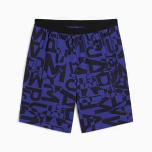 Shorts Hombre con estampado integral 17cm, Lapis Lazuli, extralarge