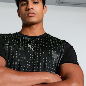 PUMA x one8 Core Men's Slim Fit Printed Training Tee, PUMA Black, extralarge-IND