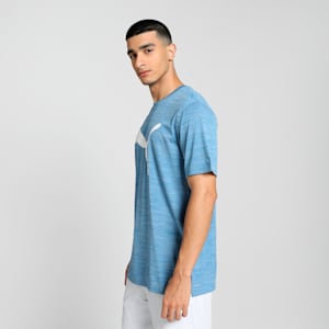TRAIN FAV Heather Cat Men's Training T-shirt, Zen Blue Heather, extralarge-IND