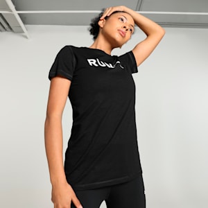 RUN Graphic Women's Running T-shirt, PUMA Black, extralarge-IND