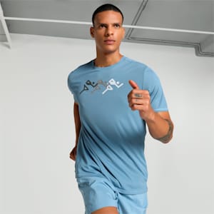 RUN FAVORITE GRAPHIC Men's Running T-shirt, Zen Blue-Road2Paris, extralarge-IND