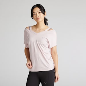 ウィメンズ ヨガ スタジオ ファッション 半袖 Tシャツ, Mauve Mist, extralarge-JPN