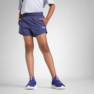 Train All Day Youth Woven Training Shorts, Blue Crystal, extralarge-IND