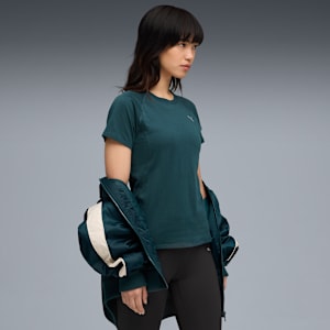 RUN VELOCITY TEE TRI-BLEND Women, Green Terrain, extralarge