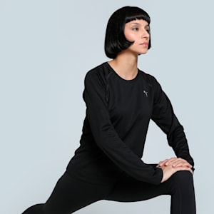 VELOCITY Women's Long Sleeve Slim Fit Running Top, PUMA Black, extralarge-IND