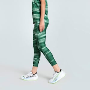 VELOCITY All-Over Print Women's Running Tights, Green Moon, extralarge-IND