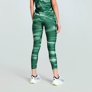VELOCITY All-Over Print Women's Running Tights, Green Moon, extralarge-IND