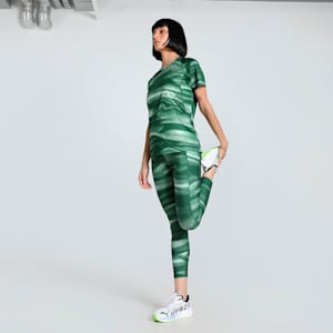 VELOCITY All-Over Print Women's Running Tights, Green Moon, extralarge-IND