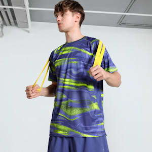 VELOCITY All-Over Print Men's Running Tee, Blue Crystal, extralarge-IND