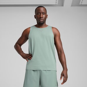 Everyday Running CLOUDSPUN Men's Tank, Green Moon-heather, extralarge