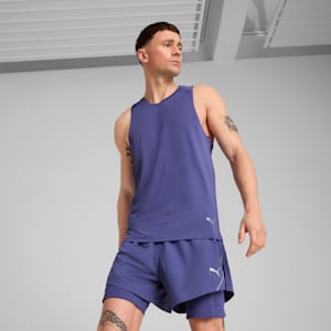 Graphic Mesh Running Singlet Men, Blue Crystal, extralarge