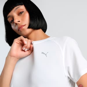 RUN GRAPHIC Mesh Women's Slim Fit Running Tee, PUMA White, extralarge-IND