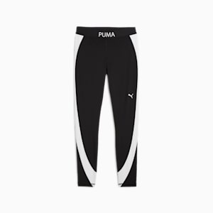 Shorts tiro alto 7/8 PUMA STRONG Colour Block para mujer, PUMA Black, extralarge