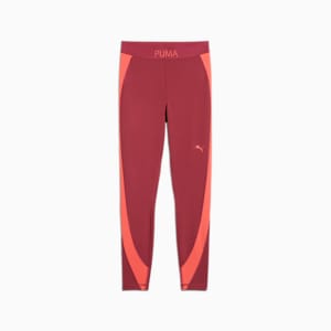 PUMA STRONG High-Waisted 7/8 Color Block Women's Tights, Port, extralarge