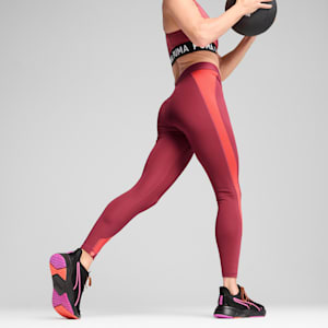 Shorts tiro alto 7/8 PUMA STRONG Colour Block para mujer, Port, extralarge