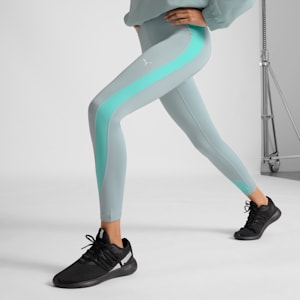 Shorts tiro alto 7/8 PUMA STRONG Colour Block para mujer, Modern Mint, extralarge