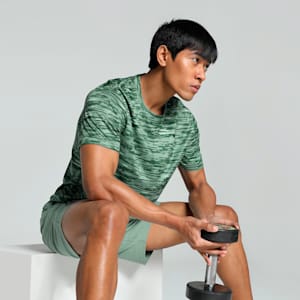 Train All Day Men's Printed Training Tee, Green Moon, extralarge-IND