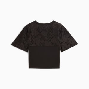 Crop top con encaje para mujer, PUMA Black, extralarge