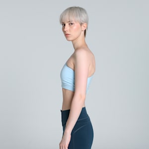 Women's Asymmetric Training Bra, Silver Cobalt, extralarge-IND